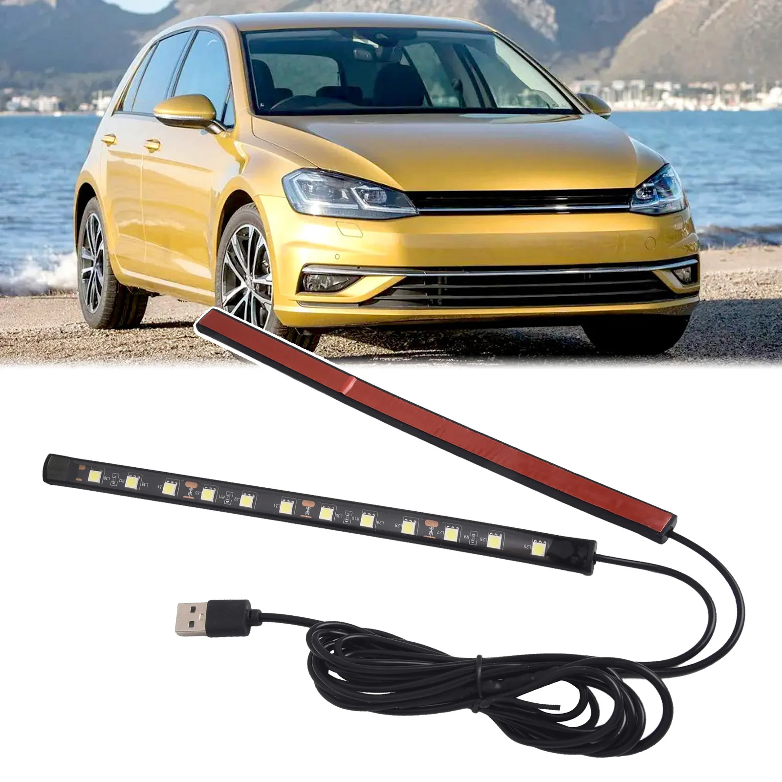 1 Set Of Car LED Foot Light Strip USB Decorative Atmosphere Signal Lamp For Car Interior Floor Or Dash Car Ambient Lighting