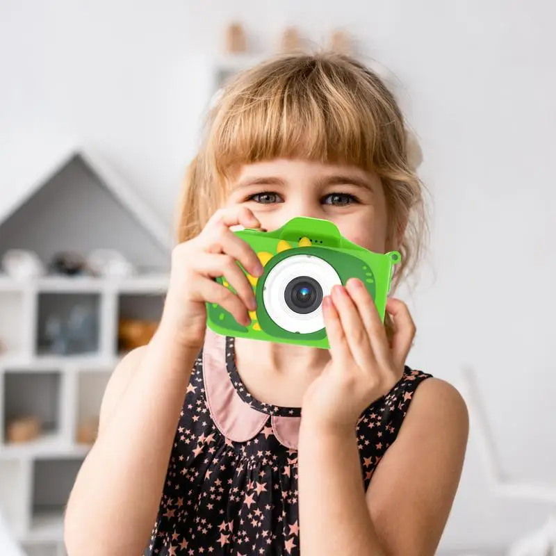 Dinosaurier Kinder Selfie Kamera HD Selfie Digitale Videokamera für Kleinkinder 4800W Weihnachtsgeburtstagsgeschenke für Mädchen Jungen im Alter von 3-12 Jahren