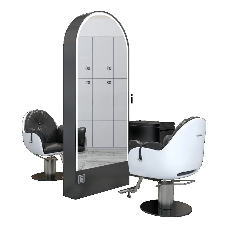 Hairdressing Dressing Table Hot Dyeing Single Double-Sided Floor Mirror Barber Shop Mirror Hair Cutting Mirror Hair Salon