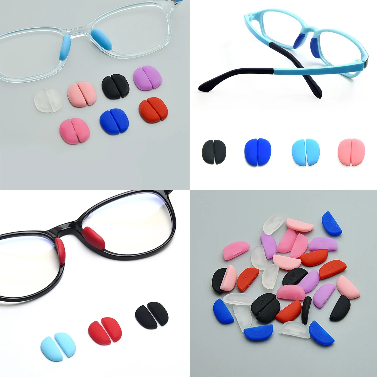 Tampons antarctateurs anti-alde en silicone pour lunettes, outil de réparation, accessoires pour lunettes, lunettes de soleil