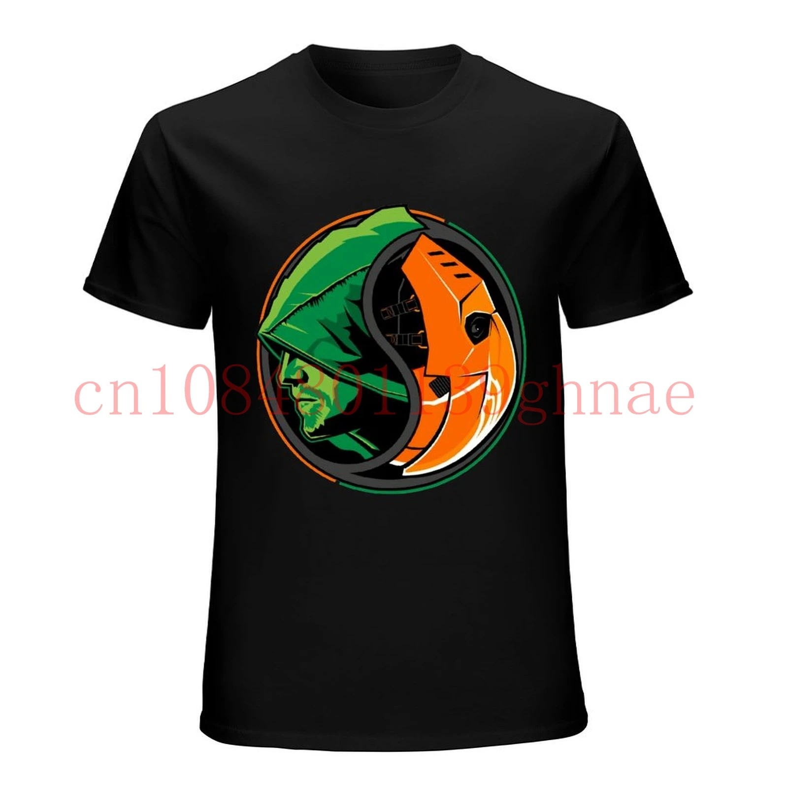 Green Arrow Slade Deathstroke Yin Yang T-shirt For Men Plus Size Custom Couple Tshirt