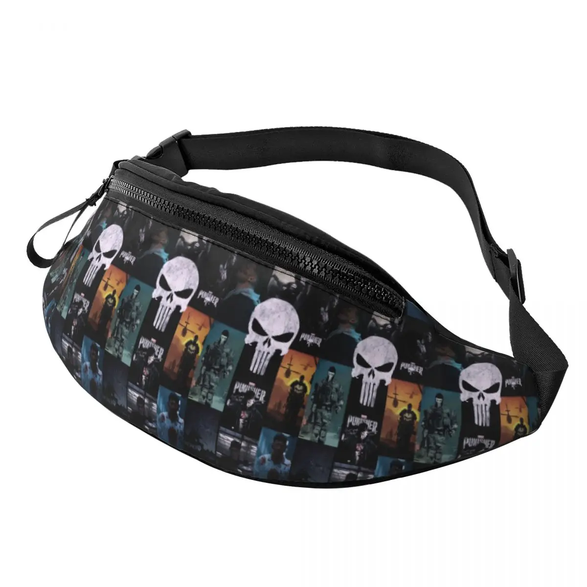 

Custom The Punisher Jon Bernthal Wallpaper Fanny Pack Men Women Crossbody Waist Bag for Traveling Phone Money Pouch