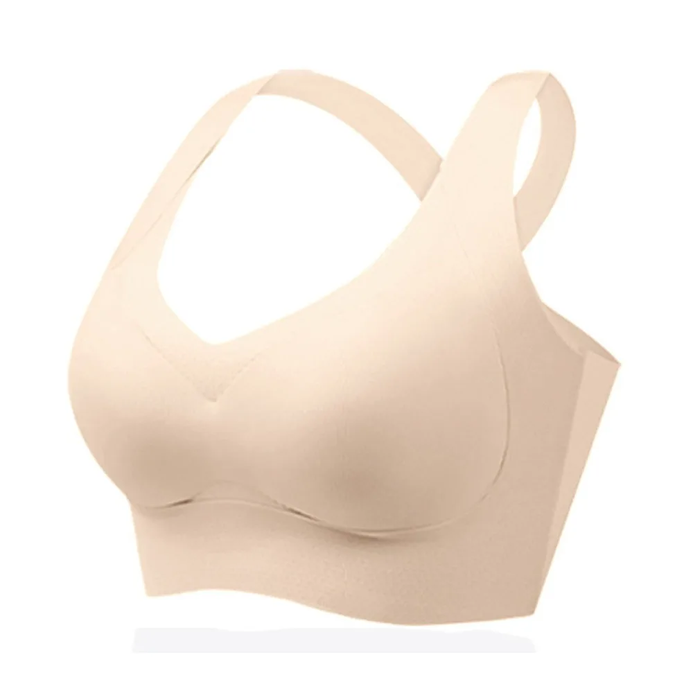 

New Breathable Racerback Sports Bra Solid Color Without Steel Ring Sports Vest Seamless Comfortable to Wear Cotton Bra