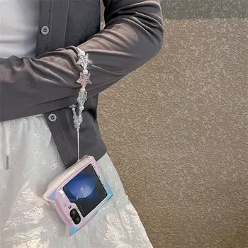 Módní zrcadlový silikonový kryt s hvězdami a měsícem pro Samsung Galaxy Z Flip 6 5 4 3 s řetízkem, roztomilý kryt pro Flip5 Flip6 5G 10 nejlepší prodej Flipové pouzdro Sailor Moon pro Samsung Galaxy Z - №4