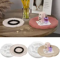 Irregular Round Rock Storage Tray Gypsum Mold DIY Epoxy Resin Silicone Mold Home Decoration Coaster Pallet Casting Molds