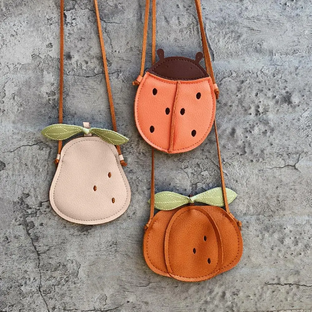 

Shoulder Bag Ladybug Pumpkin Pear Shape Women Bag Adjustable Shoudler Slim Straps Small Faux Leather Lady Crossbody Bag