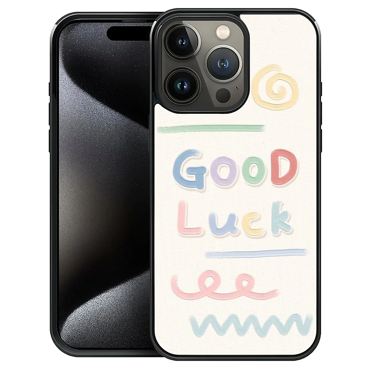 GOOD LUCK theme, suitable for iPhone16 mobile phone, support wireless charging, high-end anti-fall phone case.