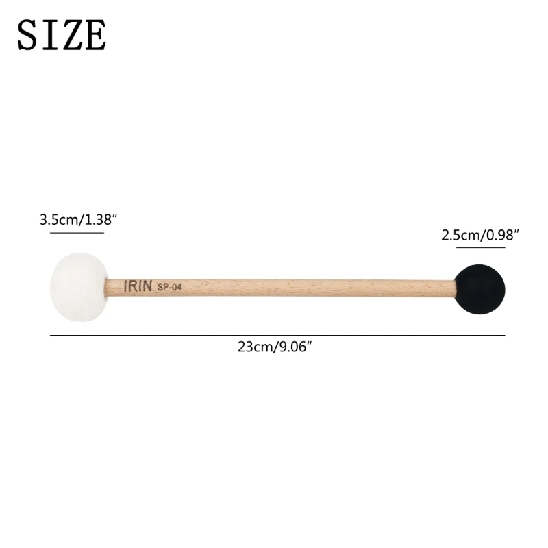 Steel Tongue Drum Mallets Soft Rubber Head Percussion Sticks with Beech Wood Shaft Percussion Instrument Accessories