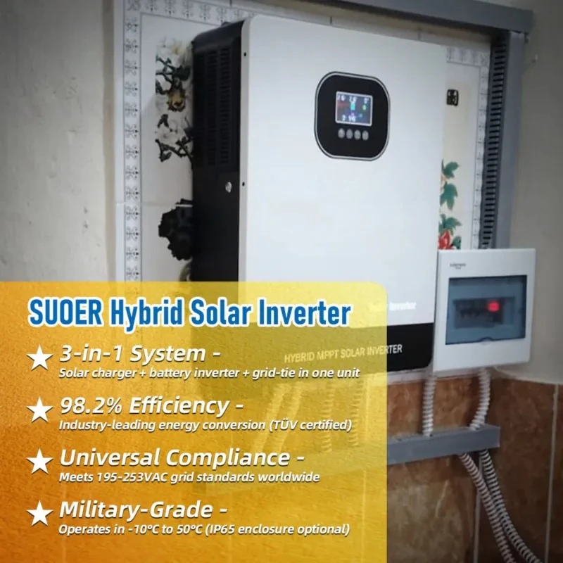 Wholesale 10KW Smart Hybrid Solar Inverter 180A MPPT 48VDC Single Phase Pure Sine Wave 98% Efficiency