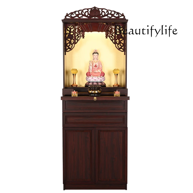 Buddha shrine, Buddha cabinet, cabinet with door, household shrine cabinet, for Taiwan, Guanyin, God of Wealth, cabinet