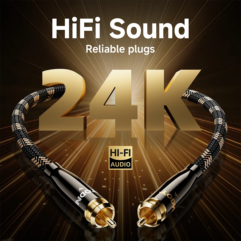 TODN 1 para kabli RCA 7N OCC HiFi 2RCA do 2RCA Wysokiej klasy kable audio do wzmacniacza DAC DAP Męski-Męski do telewizora, samochodowego zestawu stereo, miksera — zdjęcie produktu 4