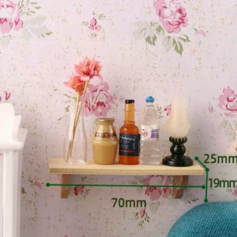 1:12 Doll House Miniature Wood Wall Shelf Model Furniture Accessories