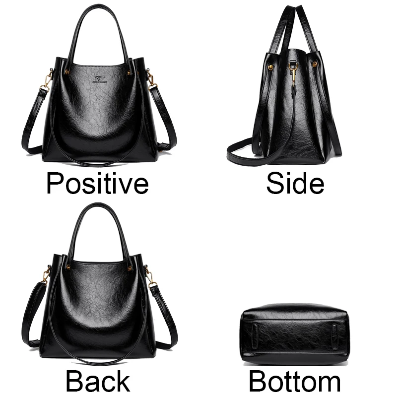 Luxury Handbags Women Bags Designer 3 Layers Leather Hand Bags Big Capacity Tote Bag for Women Vintage Top-handle Shoulder Bags