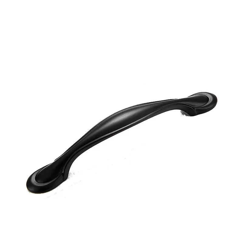 Black Handle American Modern Simple Zinc Alloy Wardrobe Cabinet Door Single Hole Pulls Matte Black Shower Room Handles Furniture