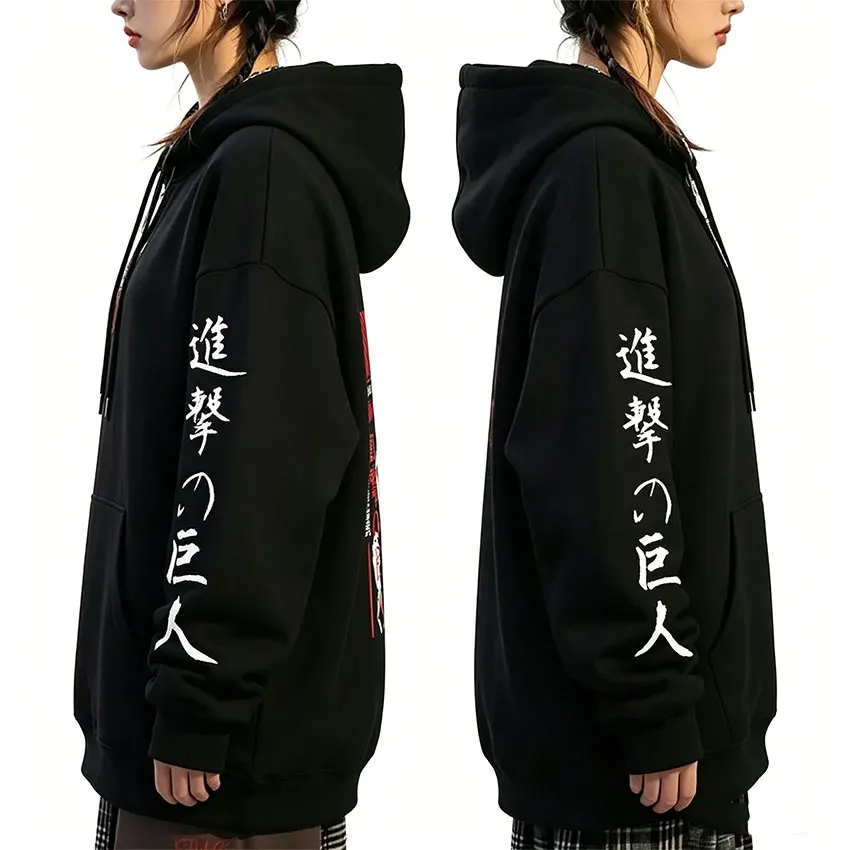 

Anime Attack on Titan Eren Jaeger Print Hoodie Men Women Manga Vintage Oversized Pullover Hoodies Male Fashion Casual Tracksuit