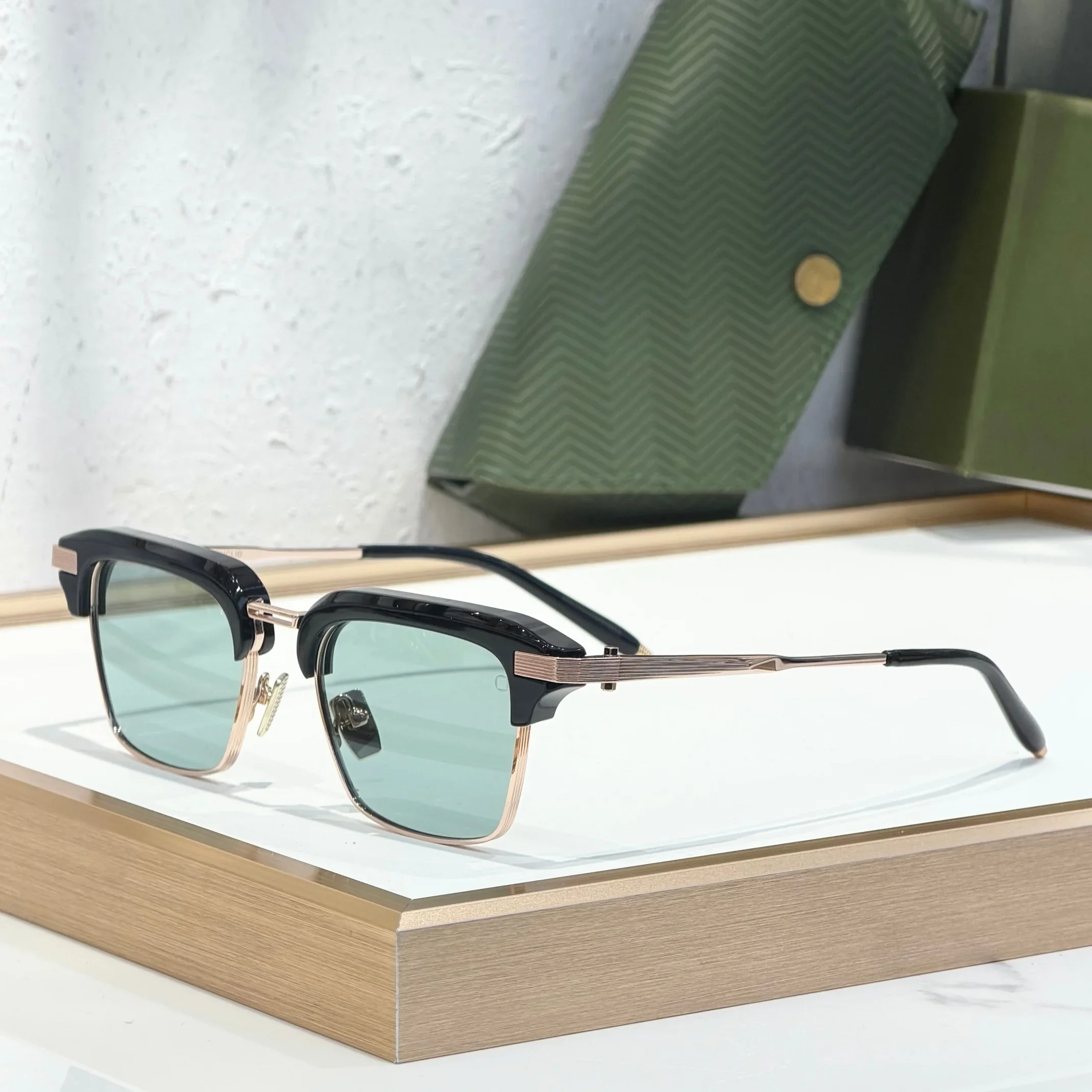 

AKO AKS-526 SIZE 51-21 Top Quality Sunglasses for Men and Women Classic Luxury Titanium Designer Sunglasses FramesWith box