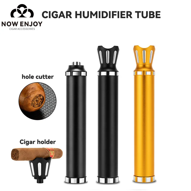 

Тубус для хранения сигар NOE ENJOY из алюминиевого сплава, разборный, влагонепроницаемый, герметичный, портативный увлажнитель для сигар