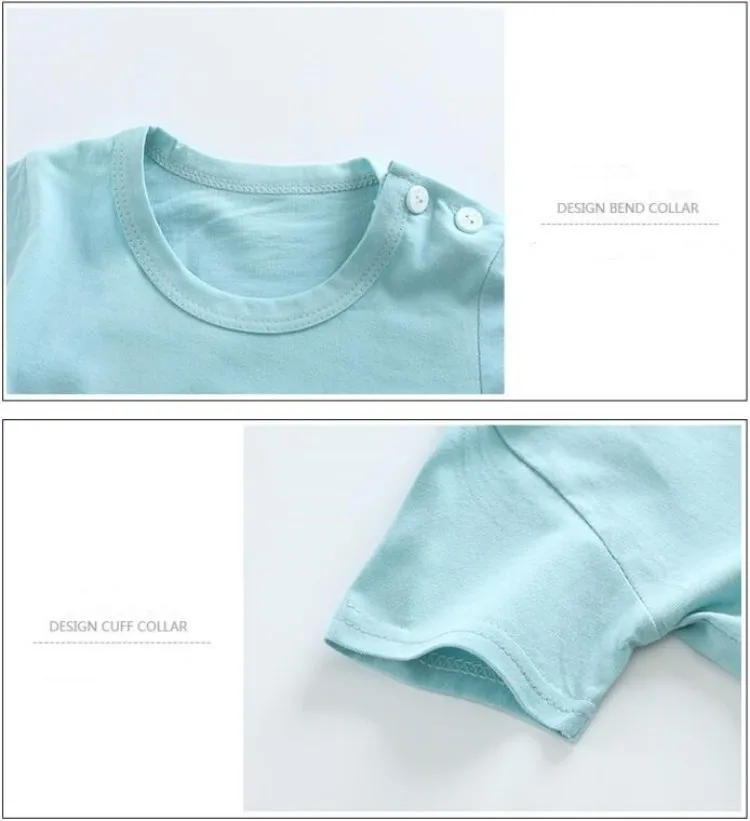 T-shirt in cotone + pantaloncini Set tuta in 2 pezzi Kid Cartoon Zebra Dinosauro Stampa Vestito estivo Bambini Ragazzi Ragazze Bambino 1-6 anni Vestiti