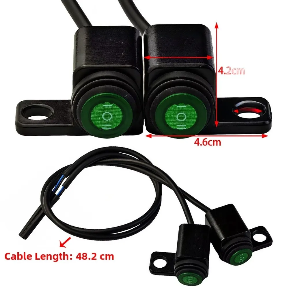 1Pcs Motorcycle Button Switch Aluminum Alloy Waterproof 3-Speed Button With 48cm Line Motorcycle Modification Accessory