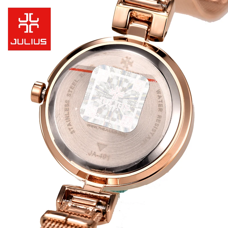 Heart Julius Lady Women's Watch Bling Rhinestones Japan Quartz Fashion Hours Snake Chain Tassels Bracelet Girl's Clock Gift Box