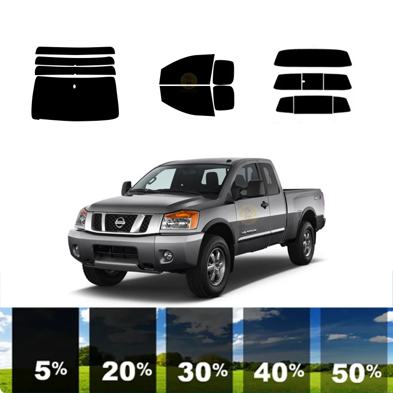 precut Removable Window Tint Film For Car 100% UVR 5%-35%VLT Heat Insulation Carbon ﻿For NISSAN TITAN 2 DR PU 2004-2015