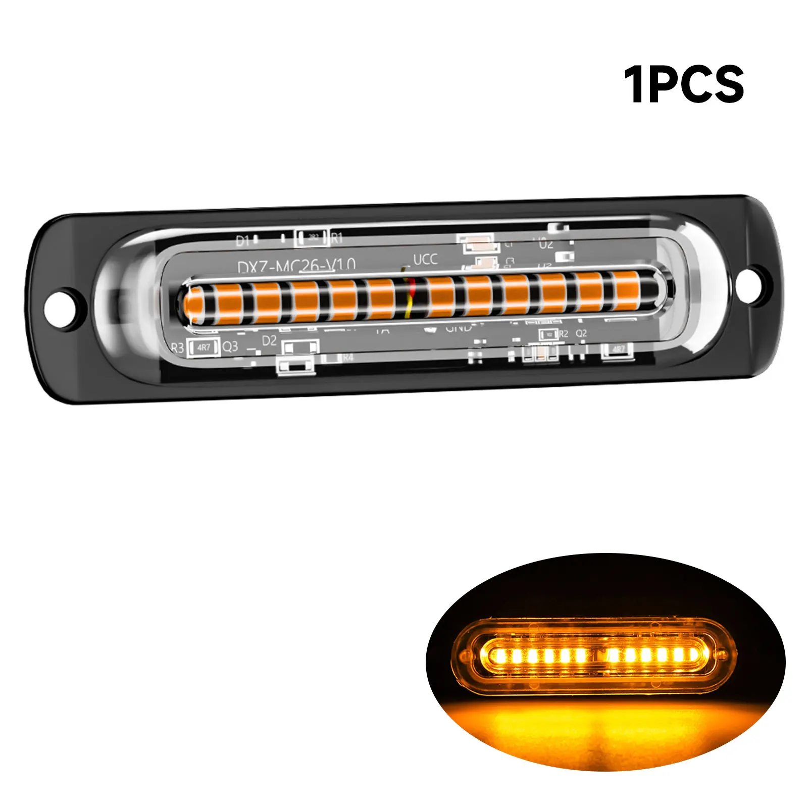 

12LED Car Strobe Warning Light Grill Flashing Breakdown Emergency Light Car Truck Trailer Beacon Lamp LED Side Light For 12-24V