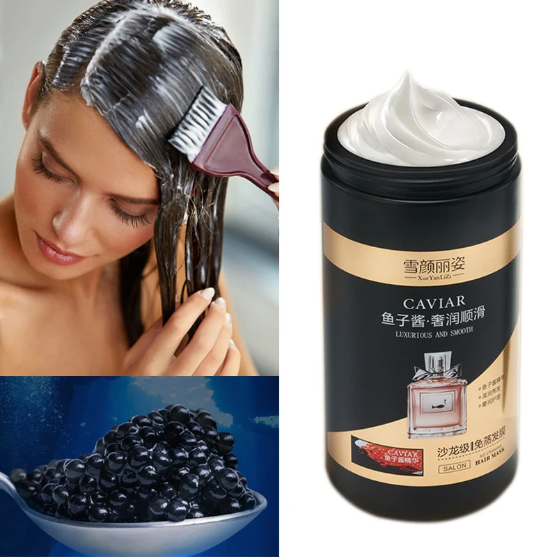 

1000mL Caviar hair mask repair perm dye dry frizz moisturizing smooth steam-free ointment moisturizing conditioner hair care