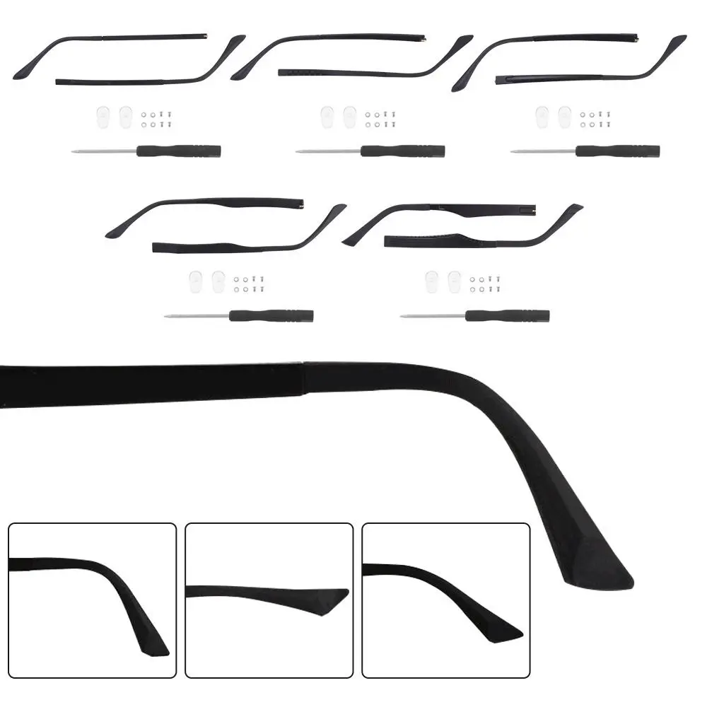 1Pair Anti-Slip Glasses Arm TR90 Eyeglasses Replacement Leg Glasses Temple Arm Single Tooth Spectacle Frame Repair Accessories