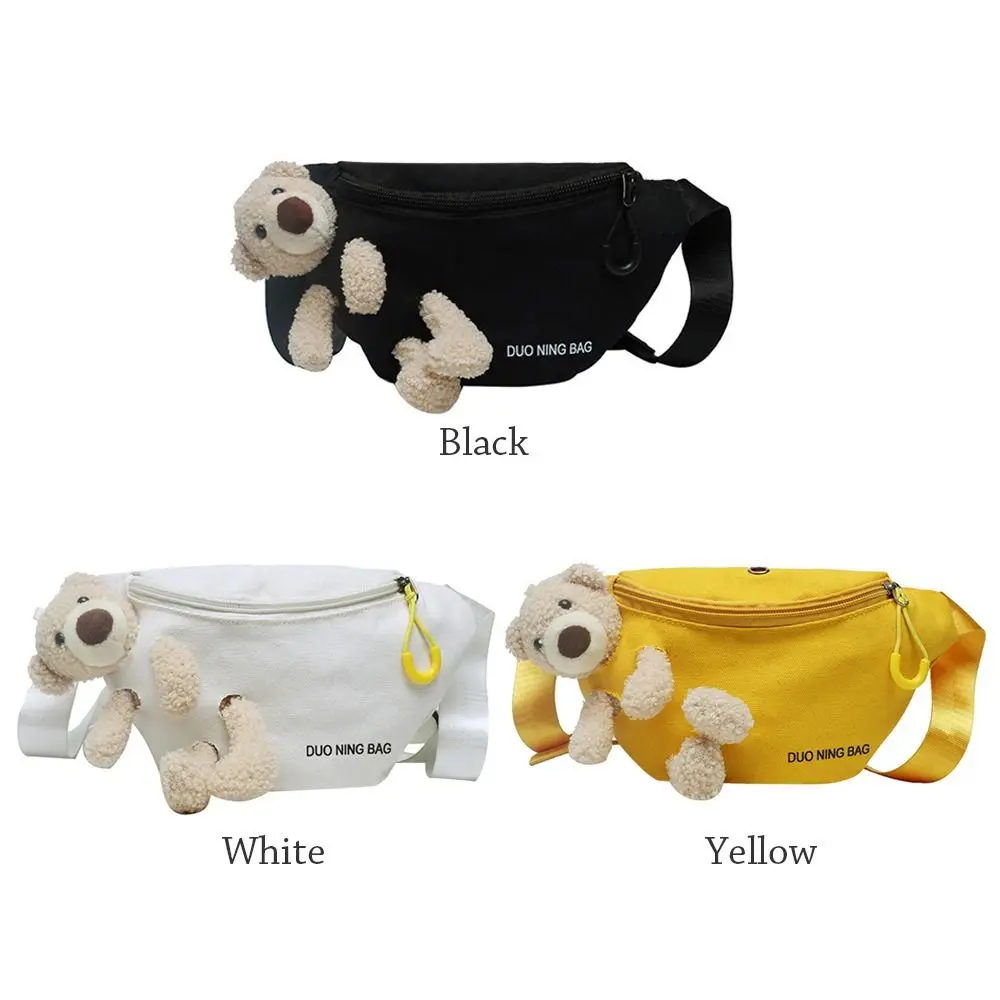 Cute Bear marsupio da donna marsupio in tela borse a tracolla borsa a tracolla donna Solid marsupio Banana Hip Purse