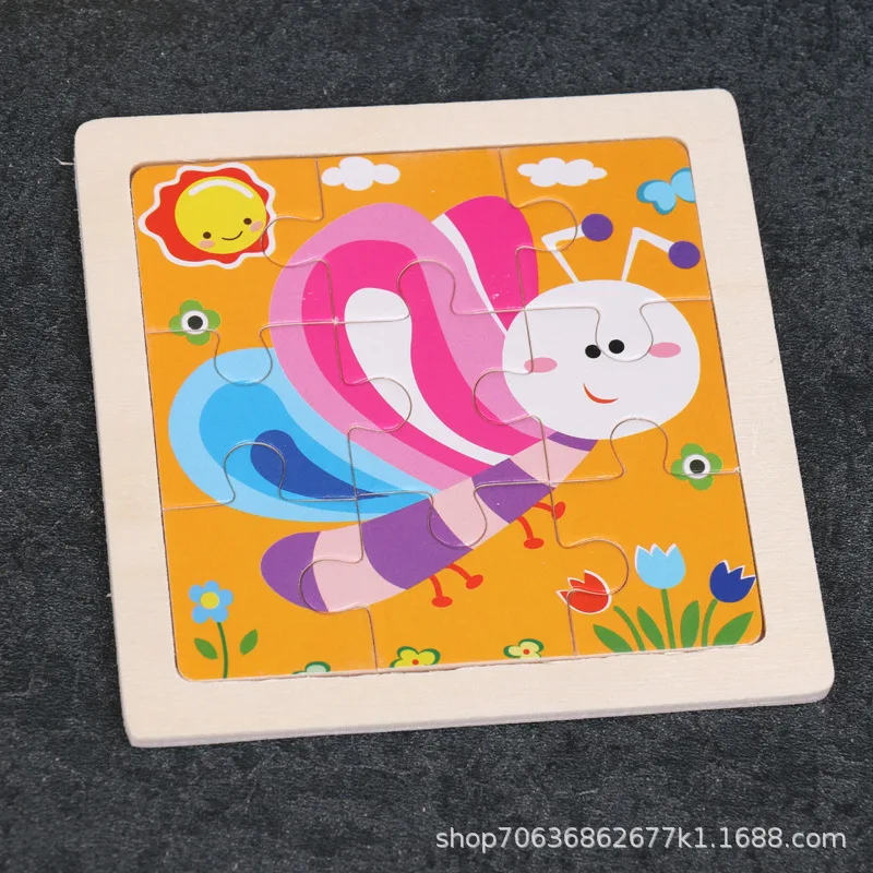 

Деревянный пазл для детей 3-7 лет, 9 предметов, детский пазл с животными, развивающая плоская игрушка-головоломка с героями мультфильмов для раннего образования