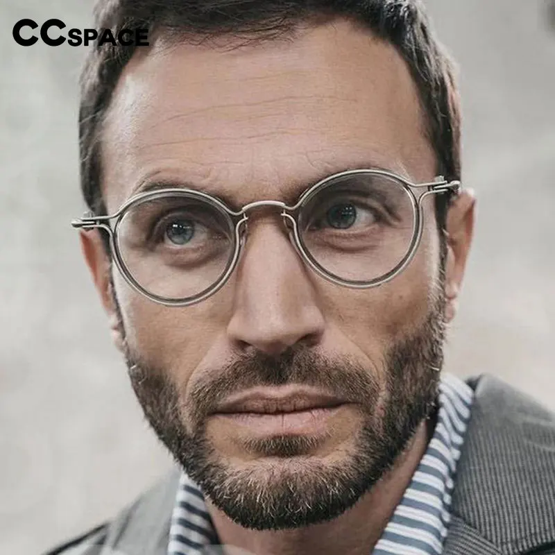 53813 Retro Anti Blue Light Round Optical Metal Glasses Frames Men Women Fashion Computer Eyeglasses