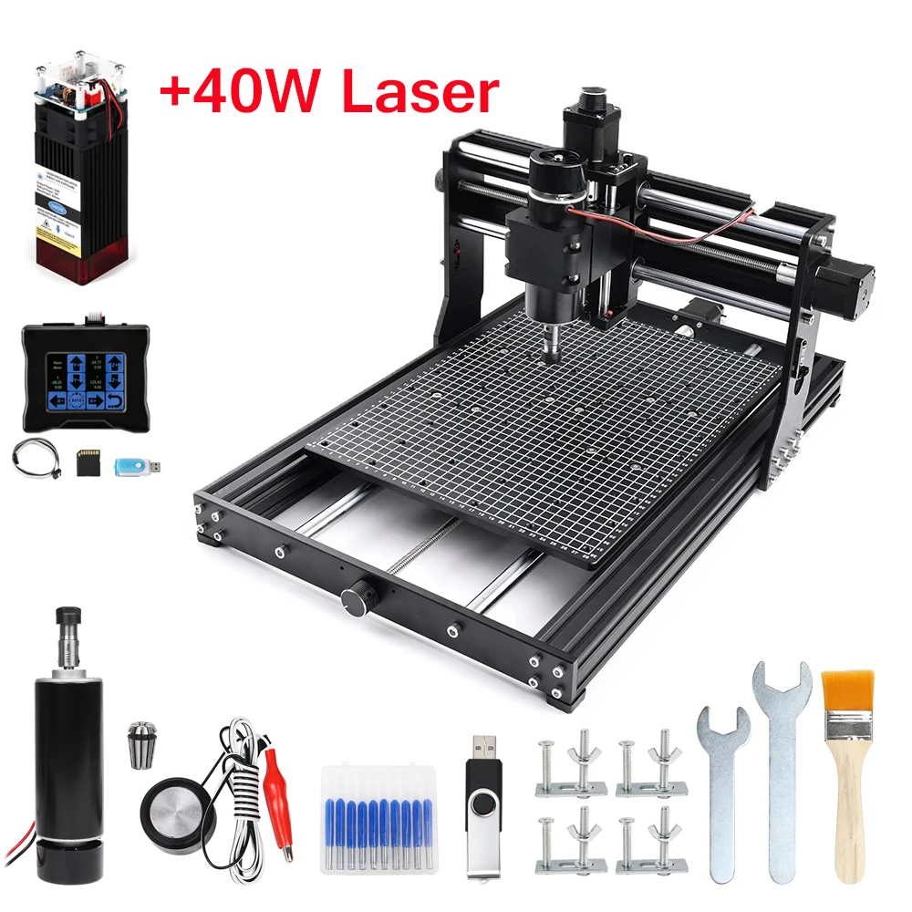 

New 500W 4030 Pro DIY 2 in 1 3 Axis GRBL Wood Metal Laser Engraving Machine 10W 20W 40W Large Area 400*300mm Engraver