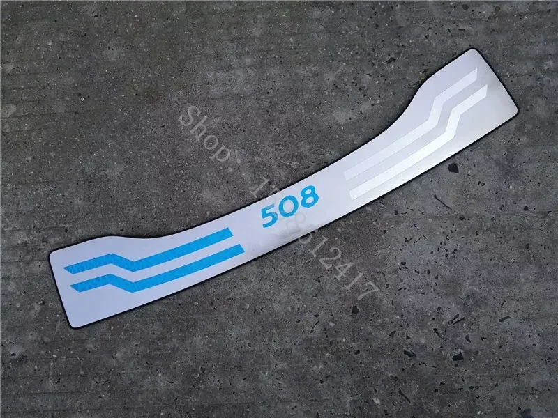 for PEUGEOT 508 2011 2012~2017REAR BUMPER PROTECTOR STEP PANEL BOOT COVER SILL PLATE TRUNK TRIM ACCESSORIES