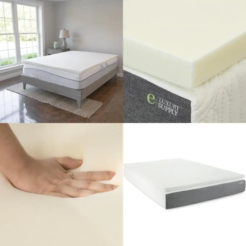 

1.5 inch high-density memory foam topper - temperature-controlled supportive mattress pad
