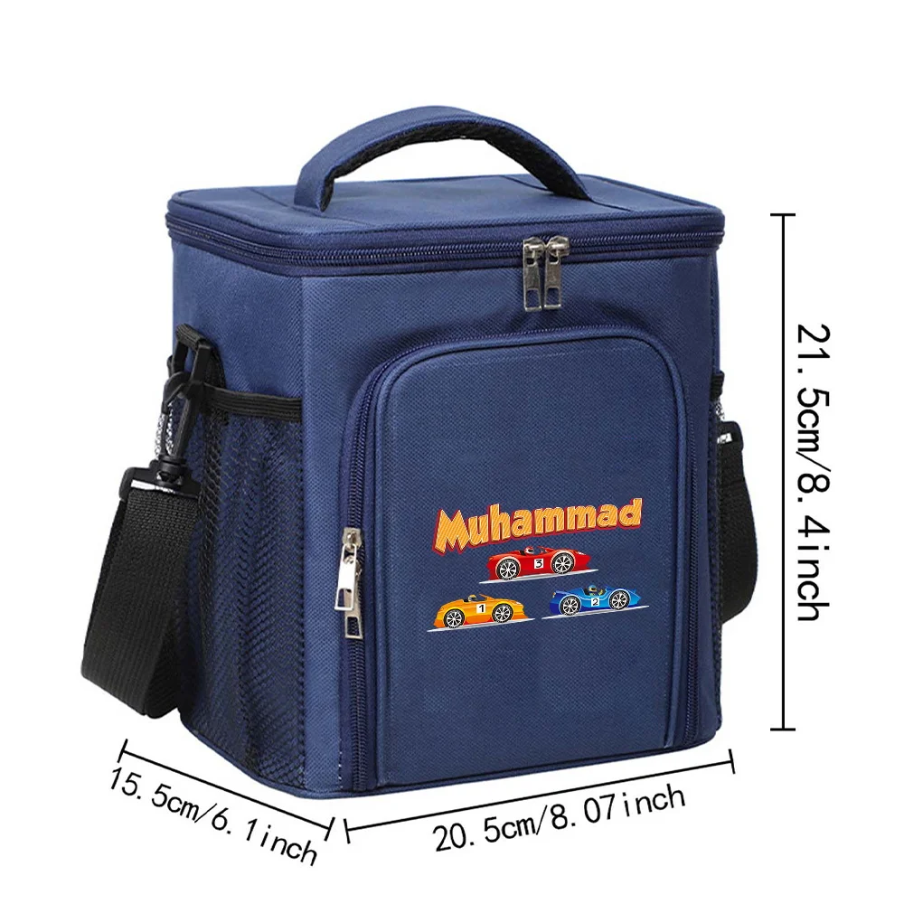 Customizable Name Insulated Lunch Box Bag Fashionable Single Shoulder Storage Bag Large Capacity Waterproof Storage Box