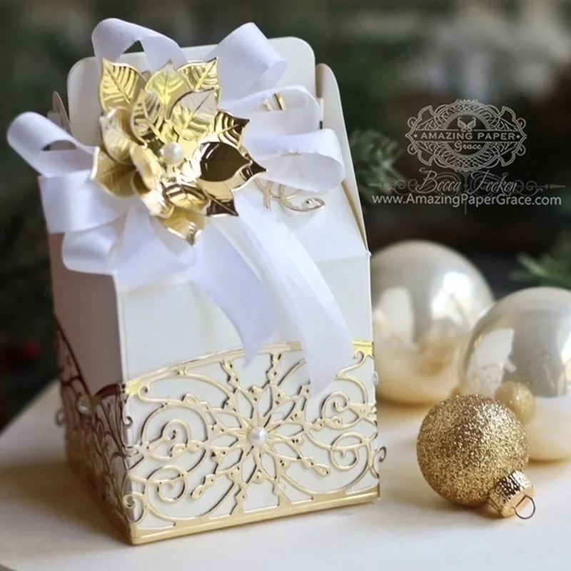 DIY Christmas Gift Box Die Metal Cutting Dies Frame Craft Embossing Stencil for Handmade Paper Card Making Scrapbooking