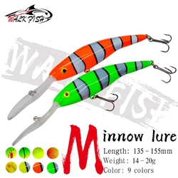 Loopvis 1 Stuks Nieuwe Vissen Minnow Lokken Lange Tongplank 14G/13.5Cm Kunstmatige Plastic Lokken Hard Aas Visgerei Pesca