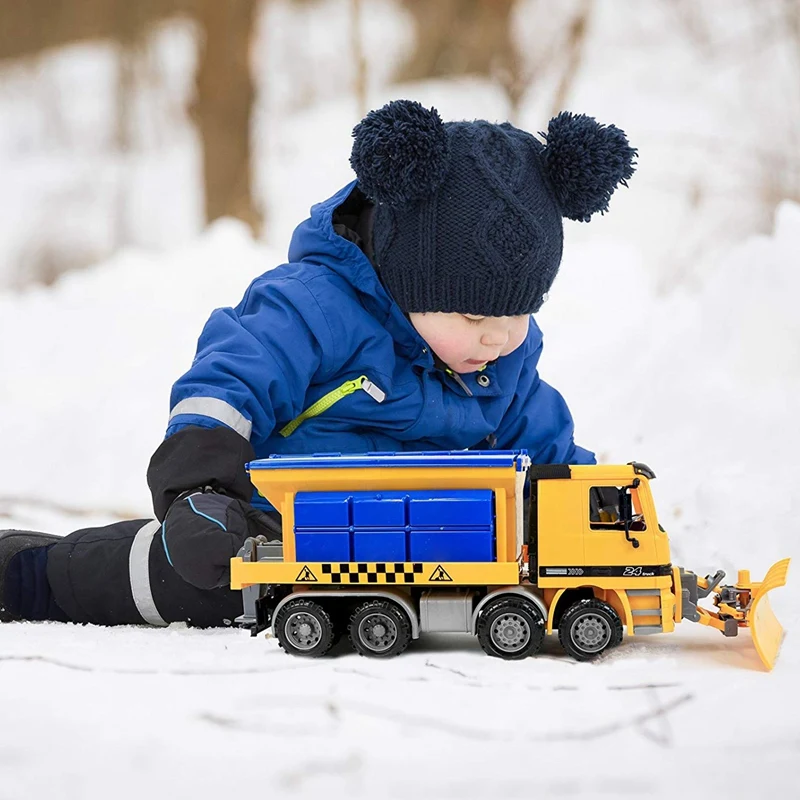 Friction Powered Snow Removal Plow Truck Construction Toy,Inertia Repair Car Toy, Engineering Vehicle,Toys For Children 2-6 Year