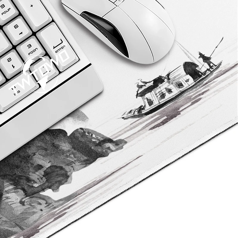 Black And White Landscape Mouse Pad Gamer XL Custom Mousepad XXL MousePads Mechanical Keyboard Pad Non-Slip Soft Office Mice Pad