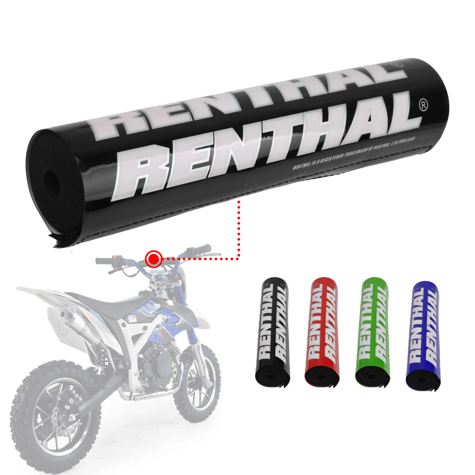 For Renthal Motorcycle Cushion Crossbar Foam Chest Pad Protection Parts ATV Enduro DirtBike 25cm Round Crossbar Bar Pad Modified