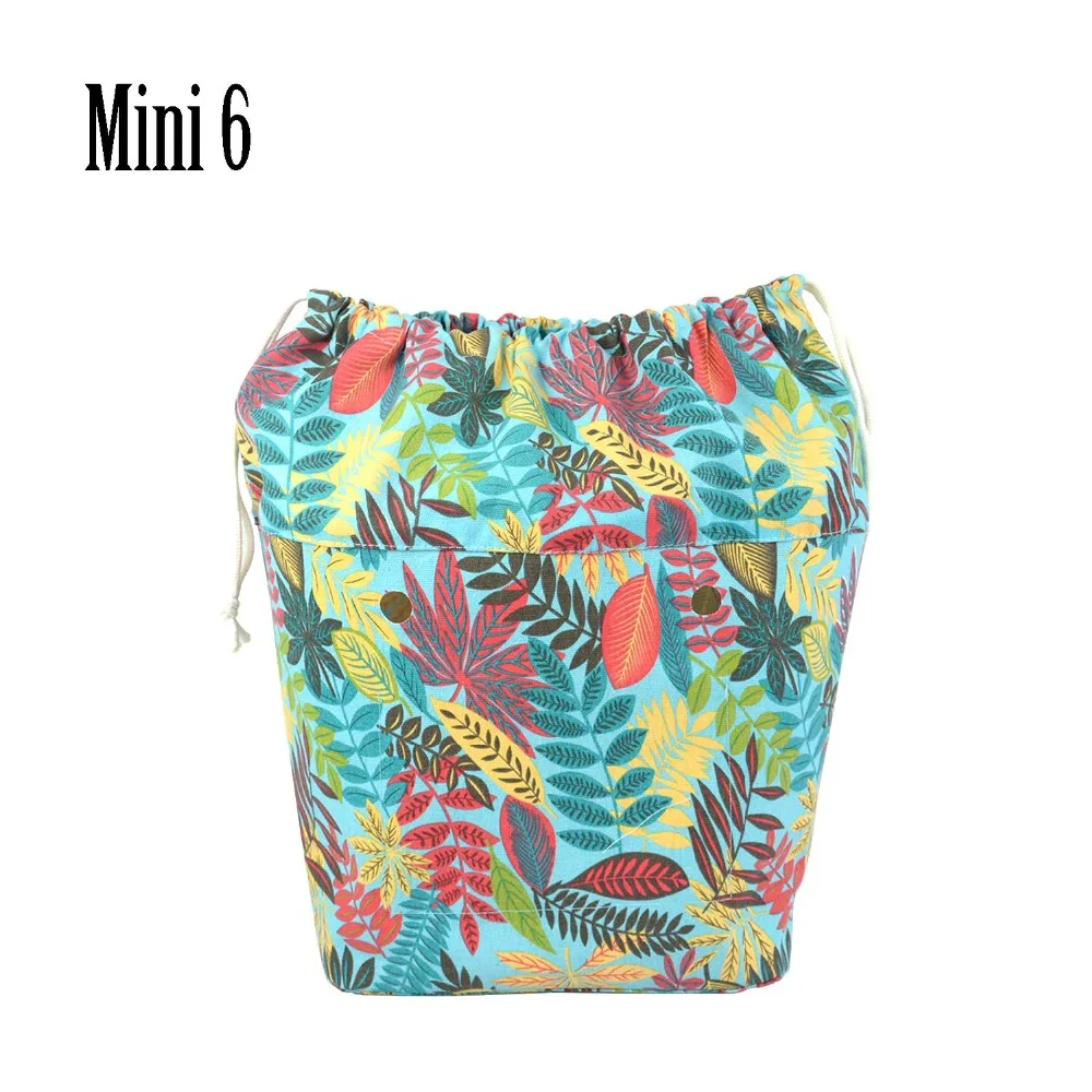 TANQU New Large Capacity Classic Mini Drawstring Colorful Inner Lining Insert for Big Mini Obag Canvas Inner Pocket for O Bag