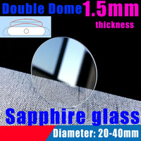1.5mm Thick Double Domed Sapphire Watch Glass Anti scratch Round Transparent Crystal Glass For Watch Repair Diameter 20mm - 40mm
