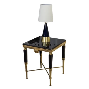 Small coffee table with sofa, living room corner marble light luxury side table movable