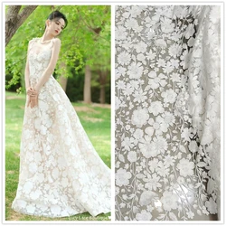 MATERI Off White Delicate AFRICAN LACE FABRIC Tulle Mesh Embroidery COTTON Lace 2023 NEW