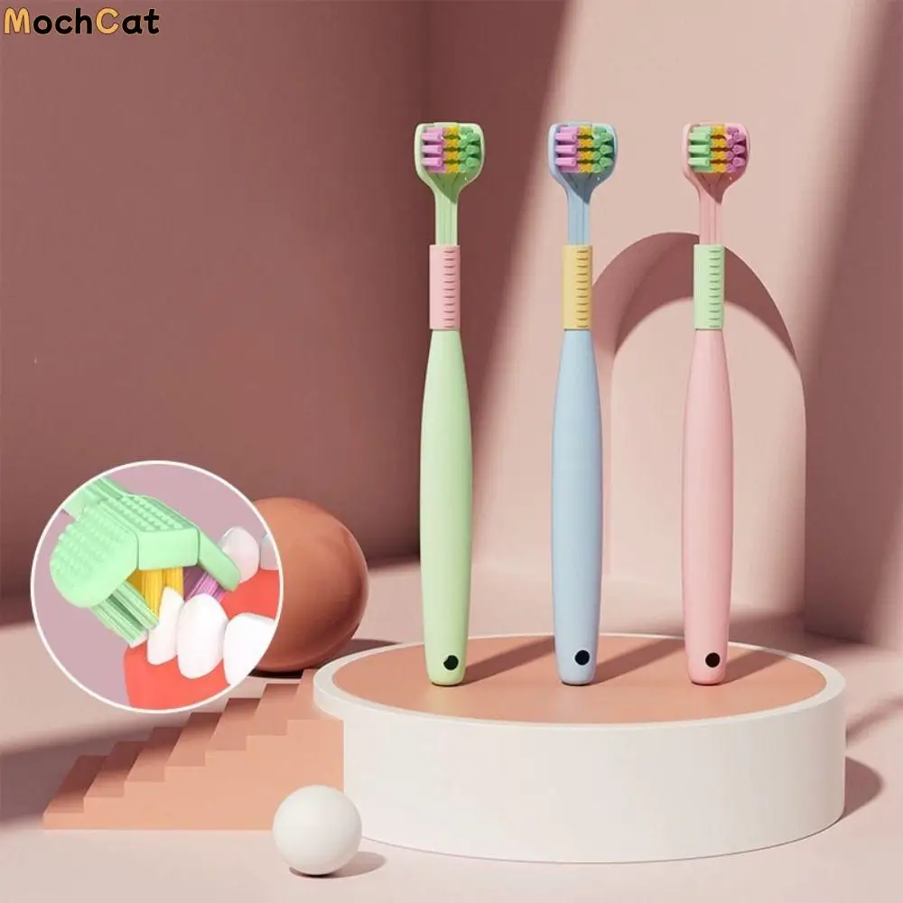 Tongue Scraper Three Sided Children Toothbrush Deep Oral Cleaning Teeth Kids Tongue Scraper Wrap-Around 360 Degree