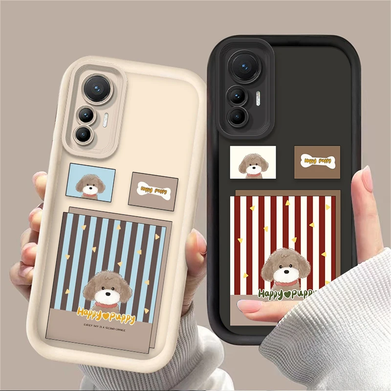 Funda de teléfono suave con diseño de perro y rayas azules y rojas para Xiaomi Poco F7 F6 F5 F4 F3 M5s C65 C75 C71 X7 X6 X5 X4 GT X3 NFC M7 M6 Pro 4G 5G