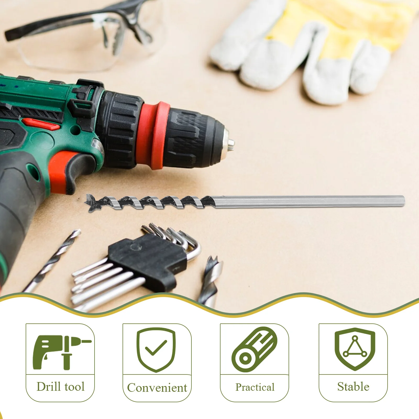 

Square Hole Drill Bit Carbon Steel Mortising Attachment 10mm Woodworking Mortise Chisel Drill Bit for Quick Mortise Drilling