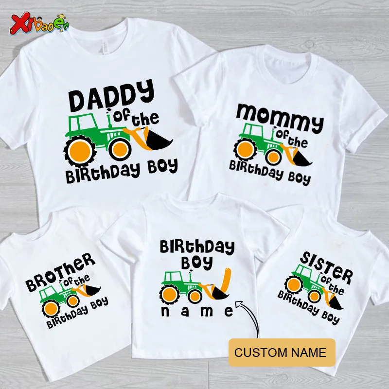 

Matching Family Outfits Kids Excavating Machinery T Shirt Summer Matching Outfits Children Toddler T Shirts Mommy Clothes Daddy