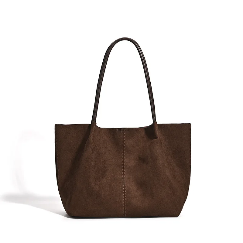 

Large capacity retro suede 2025 new casual commuting single shoulder handbag mother bag tote bag