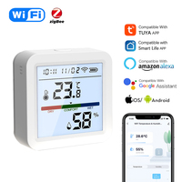 Tuya WiFi/Zigbee Smart Temperature And Humidity Sensor Backlight LCD Display APP Remote Monitor Works With Alexa Google Home